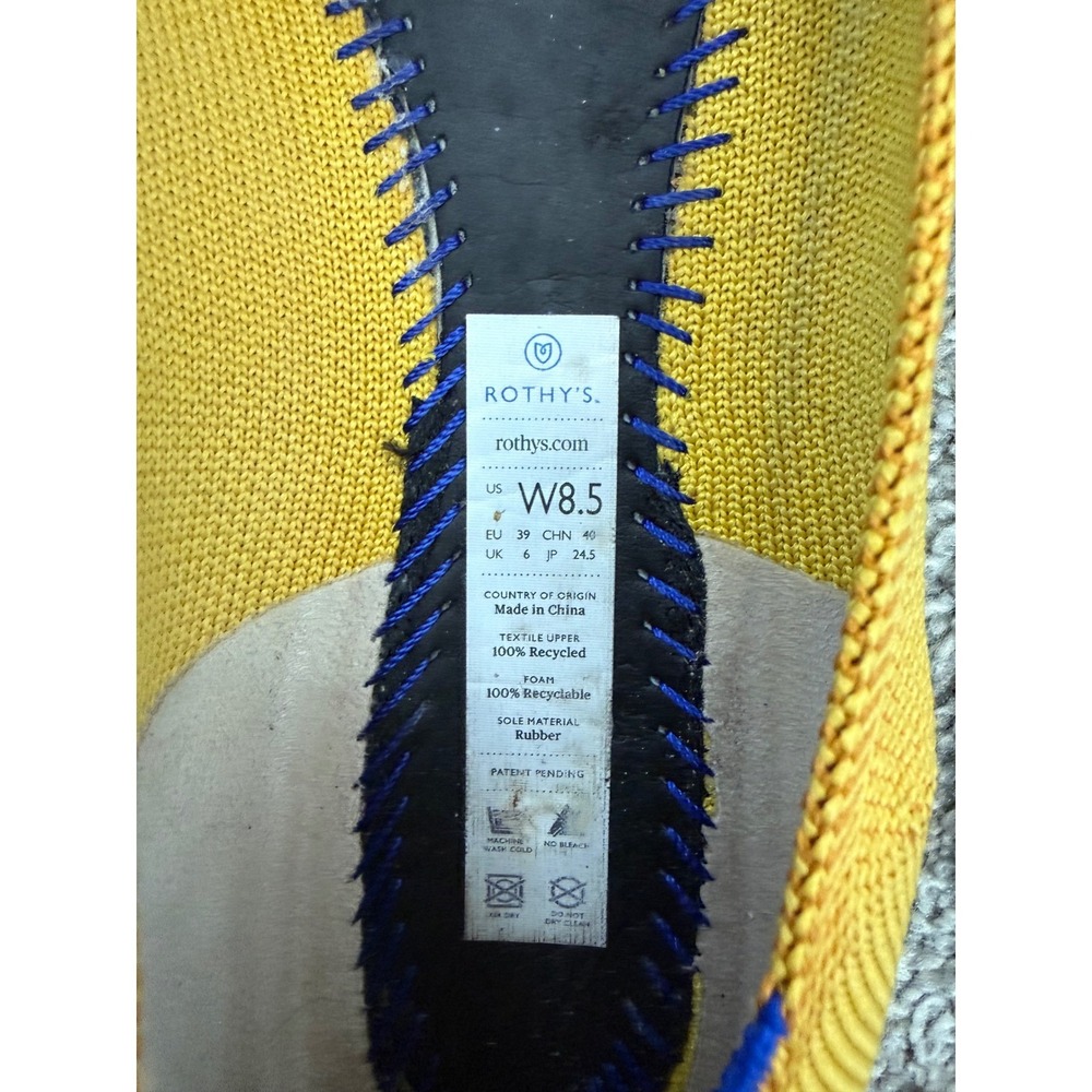 ROTHYS The Pointed Flat Shoes Yellow Knit Women's Size W8.5 - Picture 6 of 7